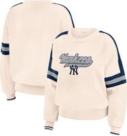 WEAR by Erin Andrews Women's WEAR by Erin Andrews  Cream New York Yankees Stripe Pullover Sweater