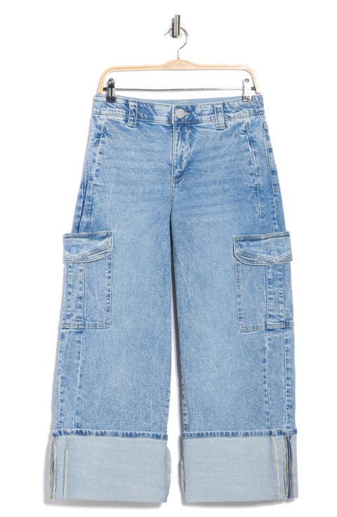 Cuffed Wide Leg Cargo Jeans (Petite)