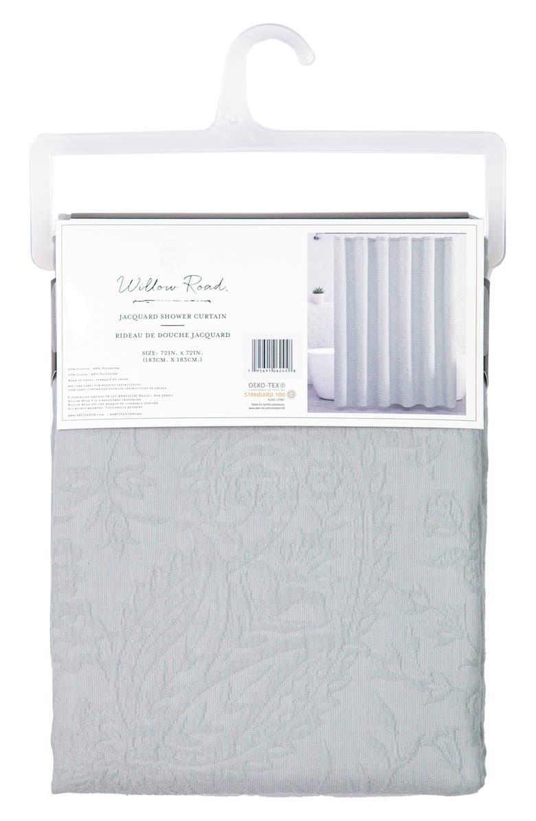 ARTISAN 34 Paisley Cotton Shower Curtain, Alternate, color, Sage