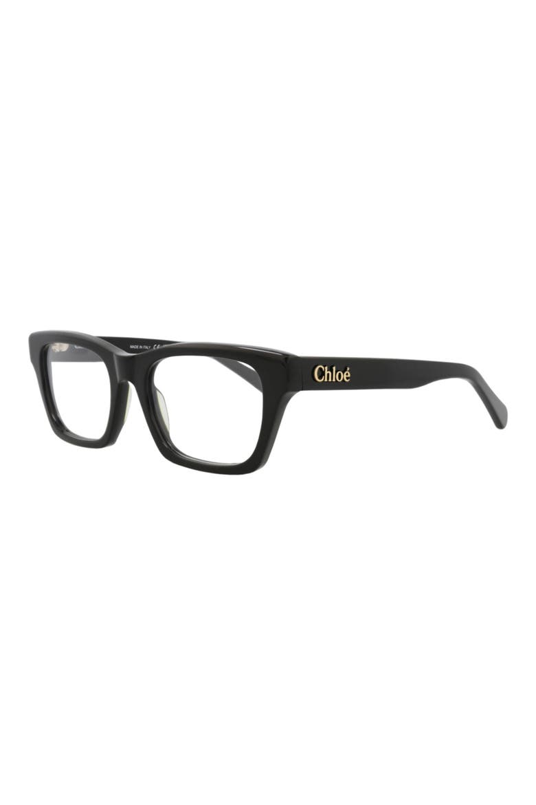 51mm Square Optical Glasses, Alternate, color, BLACK BLACK TRANSPARENT