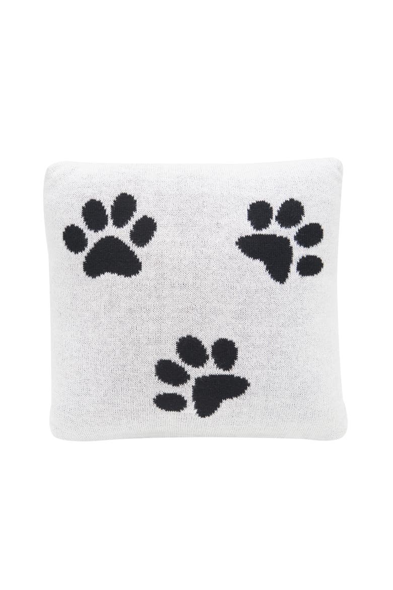 Paw Mini Accent Pillow, Alternate, color, Black