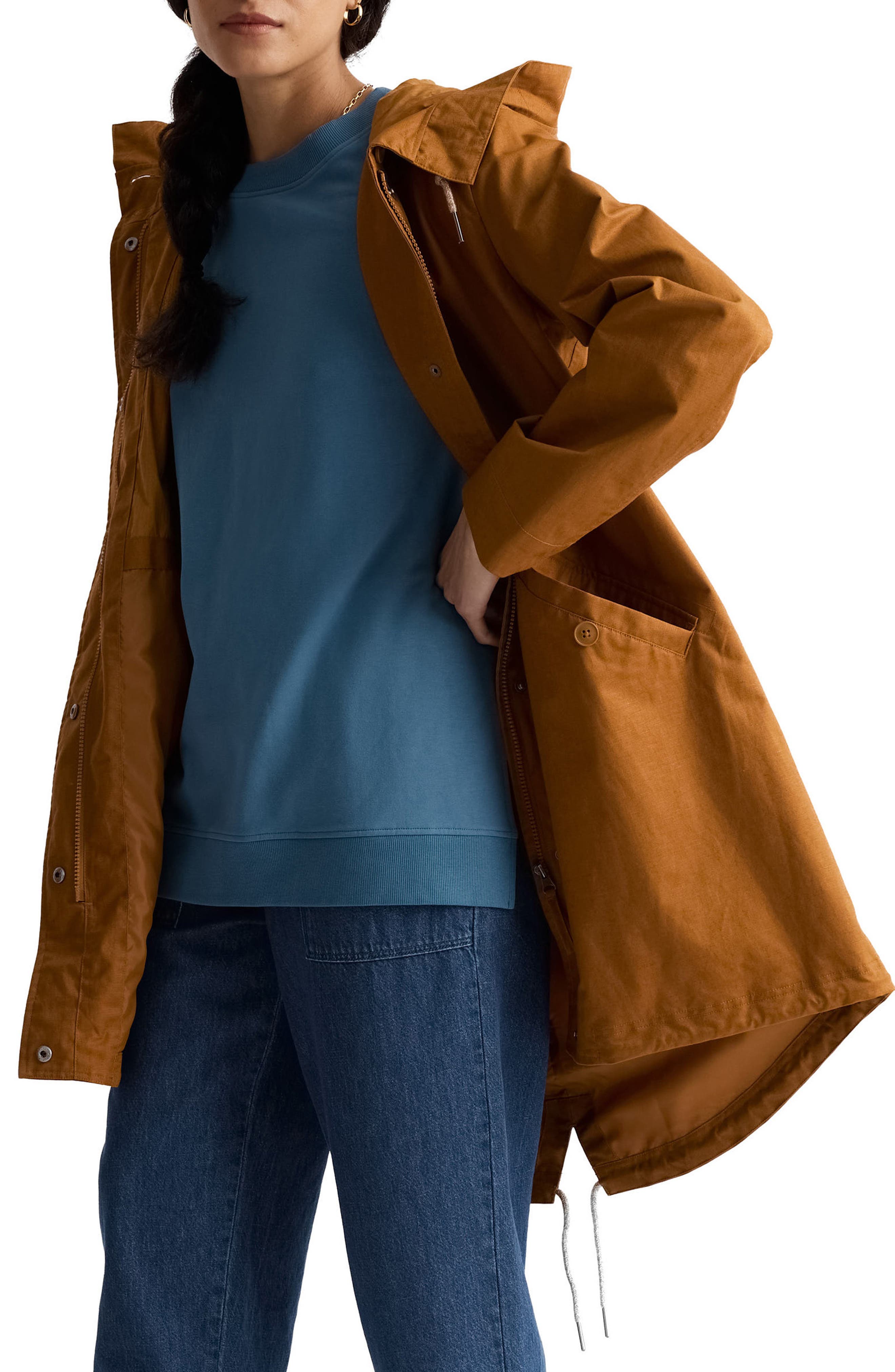 Женские Seasalt Cornwall Seafaring Waterproof Linen & Organic Cotton Hooded Coat — фото 3
