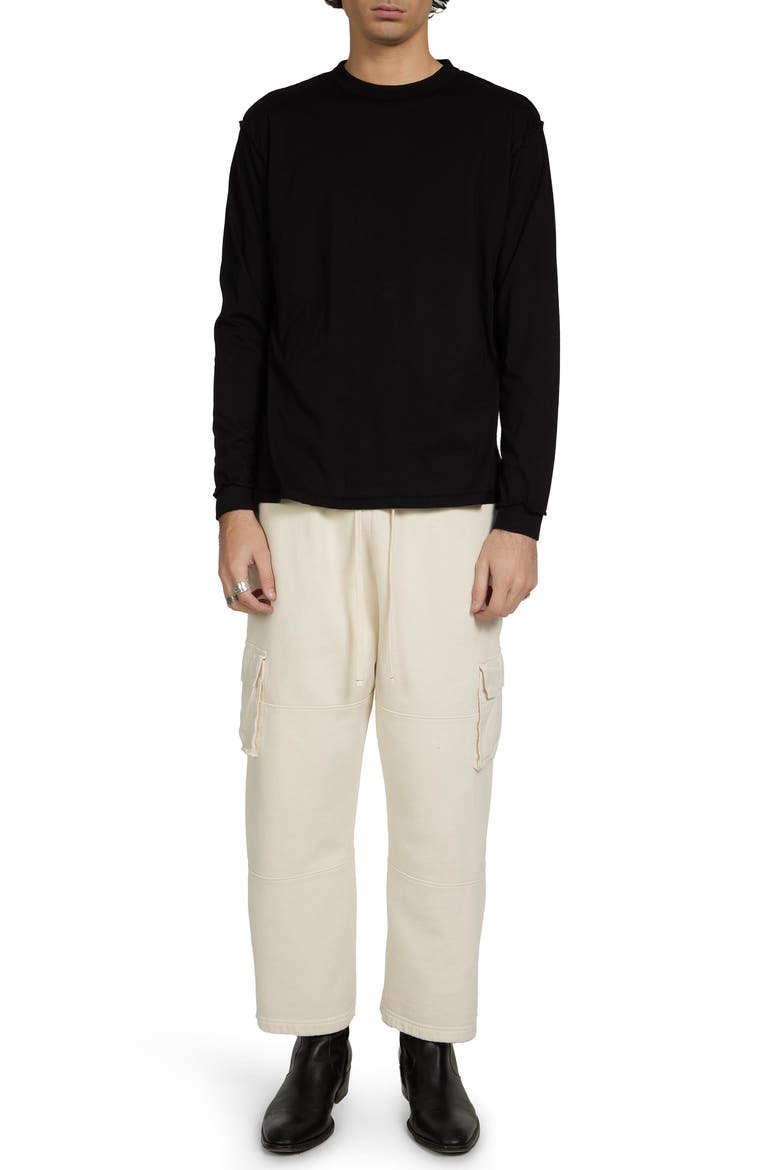 Lightweight Binded Neck Inside Out Long Sleeve, Alternate, color, Jet Black