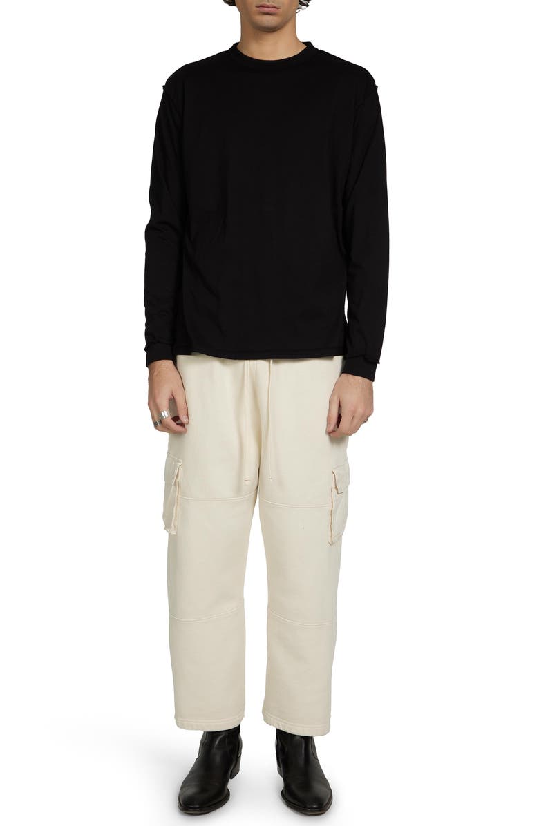 Les Tien Lightweight Binded Neck Inside Out Long Sleeve, Alternate, color, Jet Black