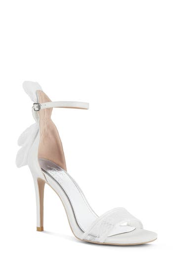 London Rag Delancy Lace Bow Satin Stiletto Sandal