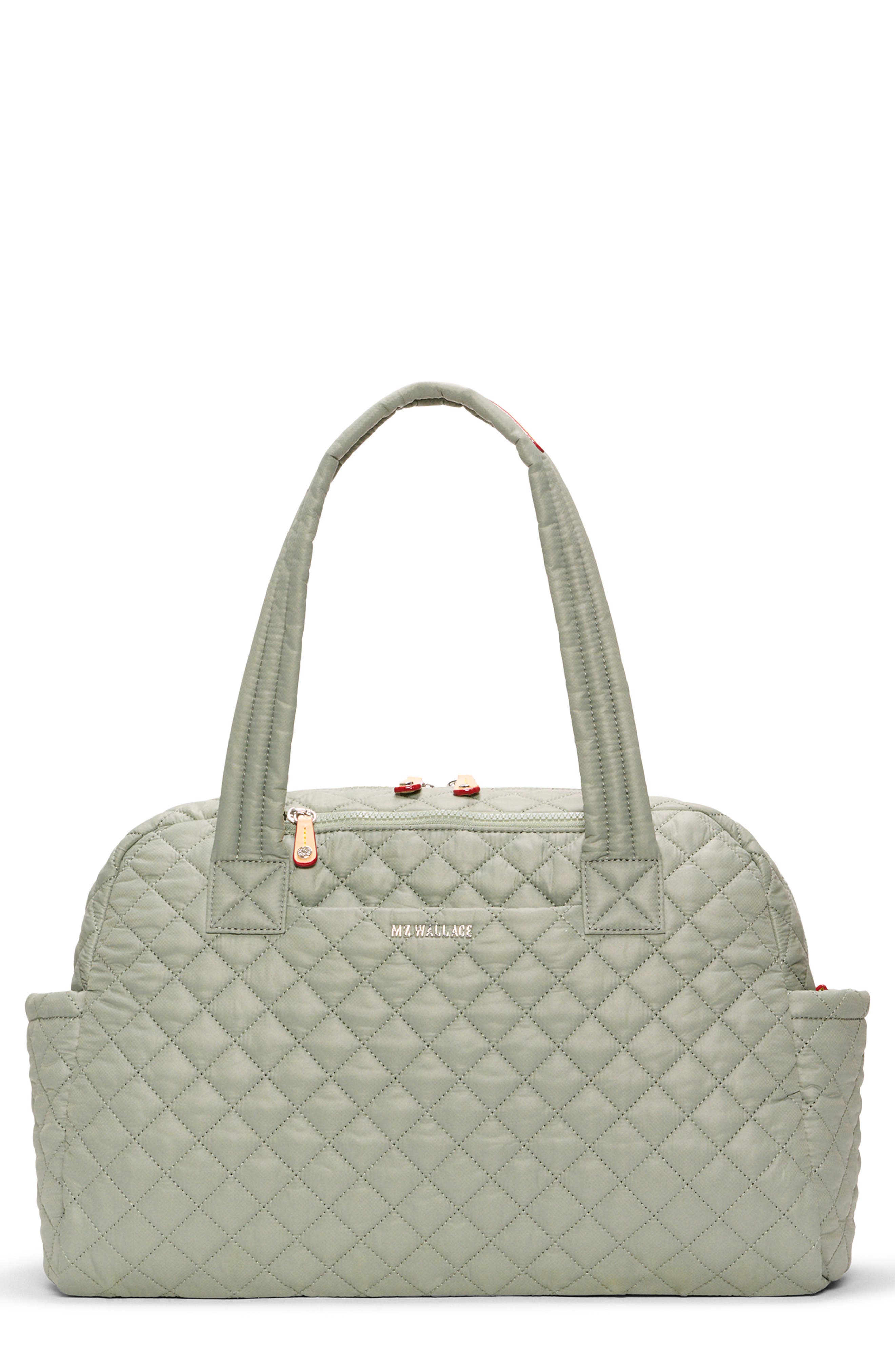 Large Metro Jimmy Deluxe Quilted Nylon Gym Bag, Main, color, AGAVE GREEN