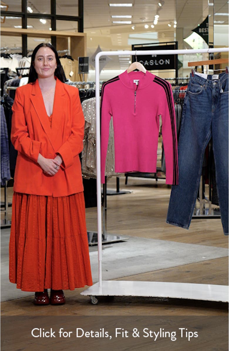 Sleeve Stripe Half Zip Sweater, sales video thumbnail