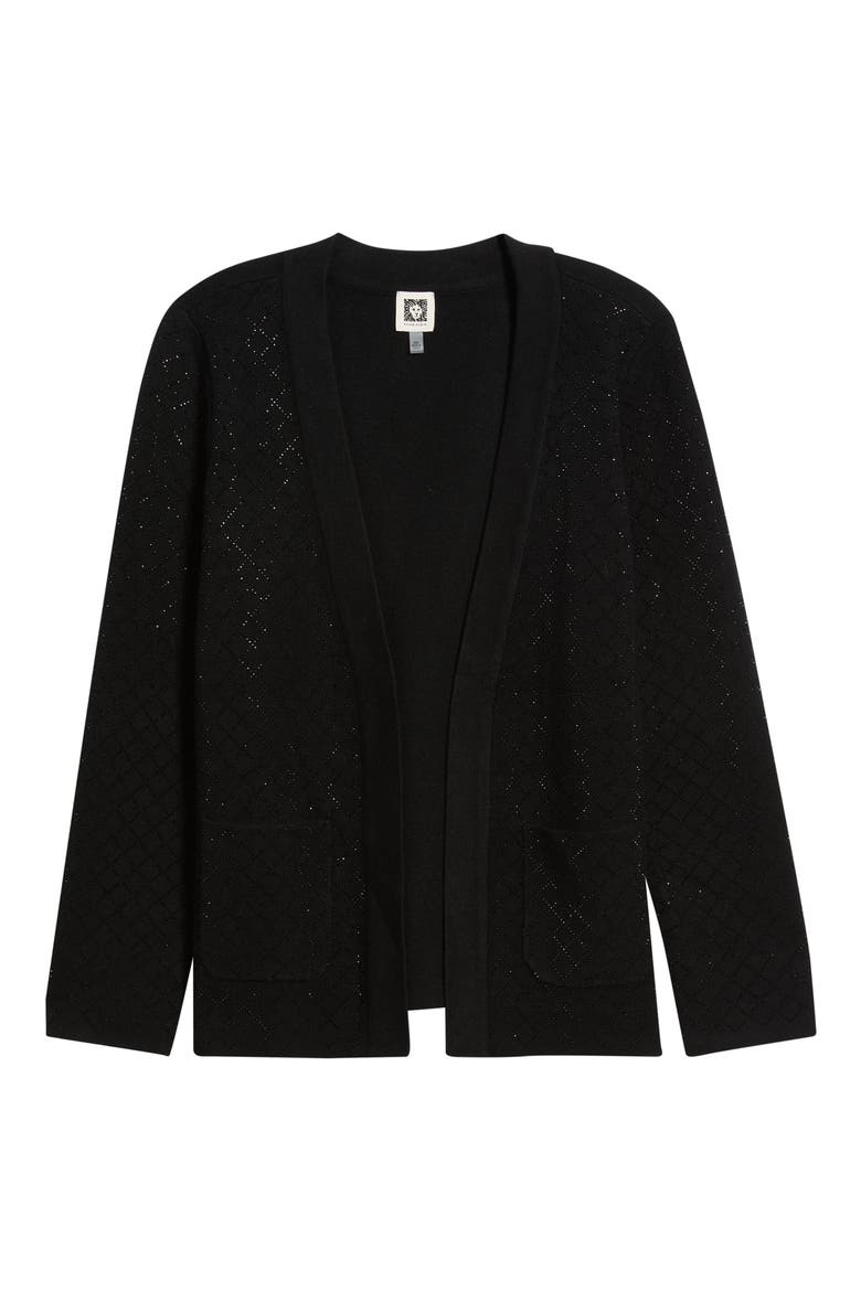 Diamond Heatset Cardigan, Alternate, color, ANNE BLACK