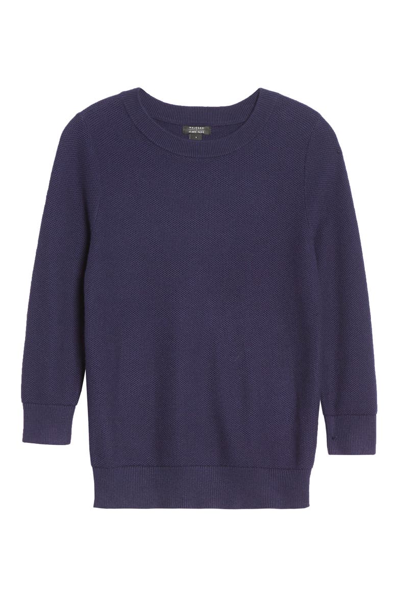 x Atlantic-Pacific Three Quarter Sleeve Sweater, Main, color, NAVY DUSK