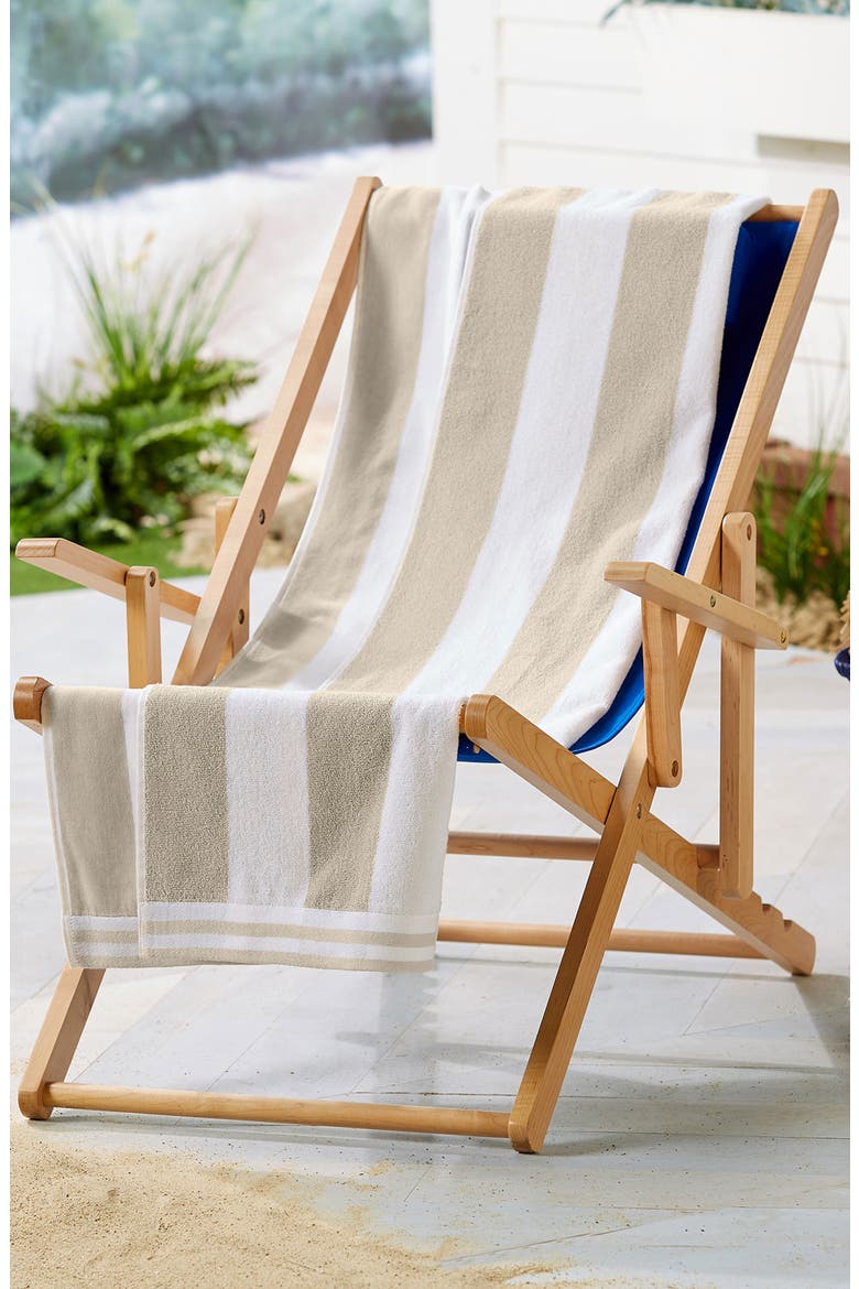 4-Pack Oversize Stripe Beach Towels, Alternate, color, LINEN