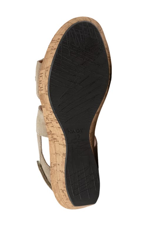 Naot Sunrise Platform Wedge Sandal In Almond Suede