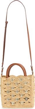 Rabanne Small Signature 1969 Discs Raffia Tote