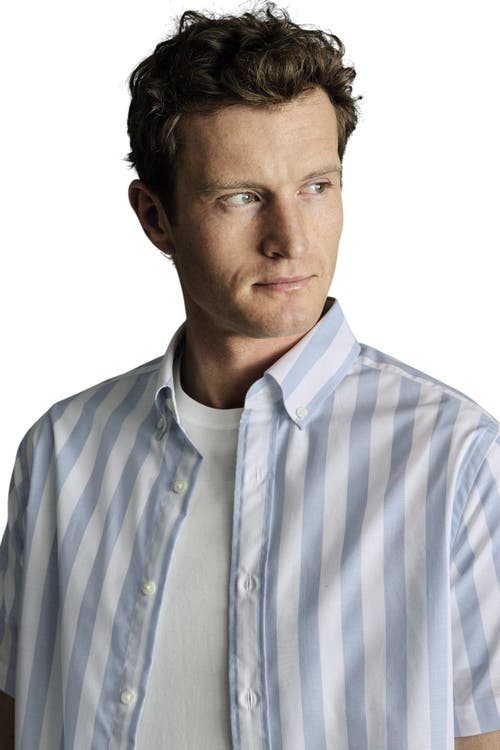 Charles Tyrwhitt Non-iron Stretch Poplin Slub Short Sleeve Shirt