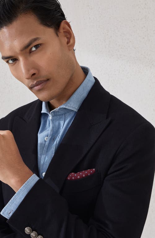 Brunello Cucinelli Silk Spotted Pocket Square In Red