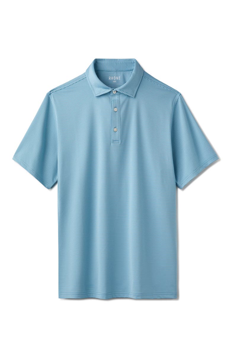Drive Time Performance Polo, Alternate, color, AZURE BLUE STRIPE