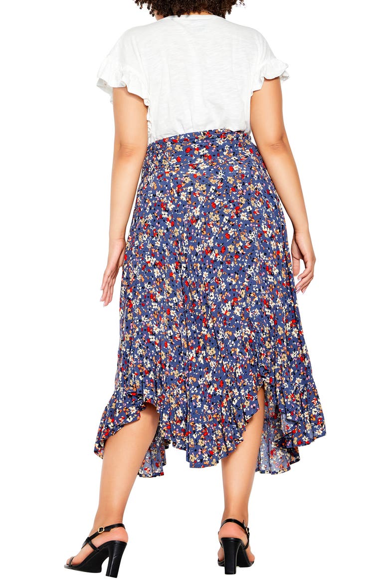 Floral Ruffle Skirt, Alternate, color, DENIM FLORAL
