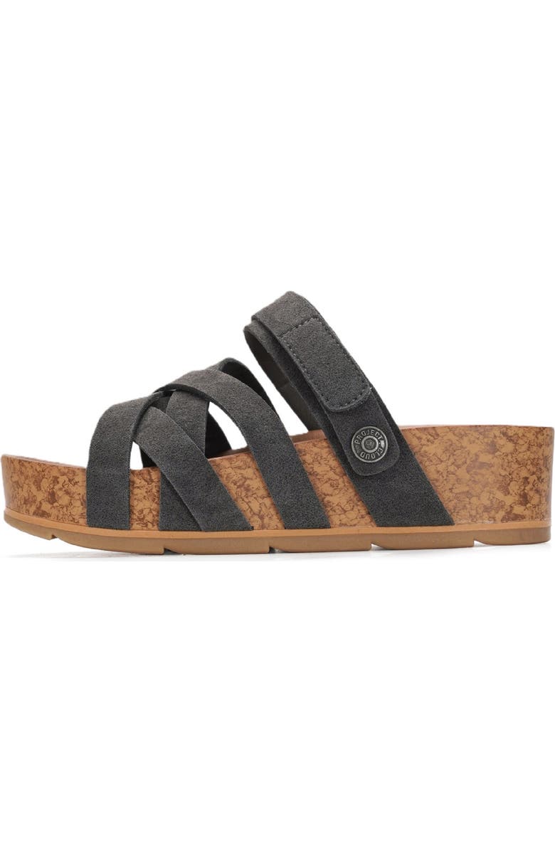 Project Cloud Patient Platform Slide Sandal, Alternate, color, Charcoal Suede