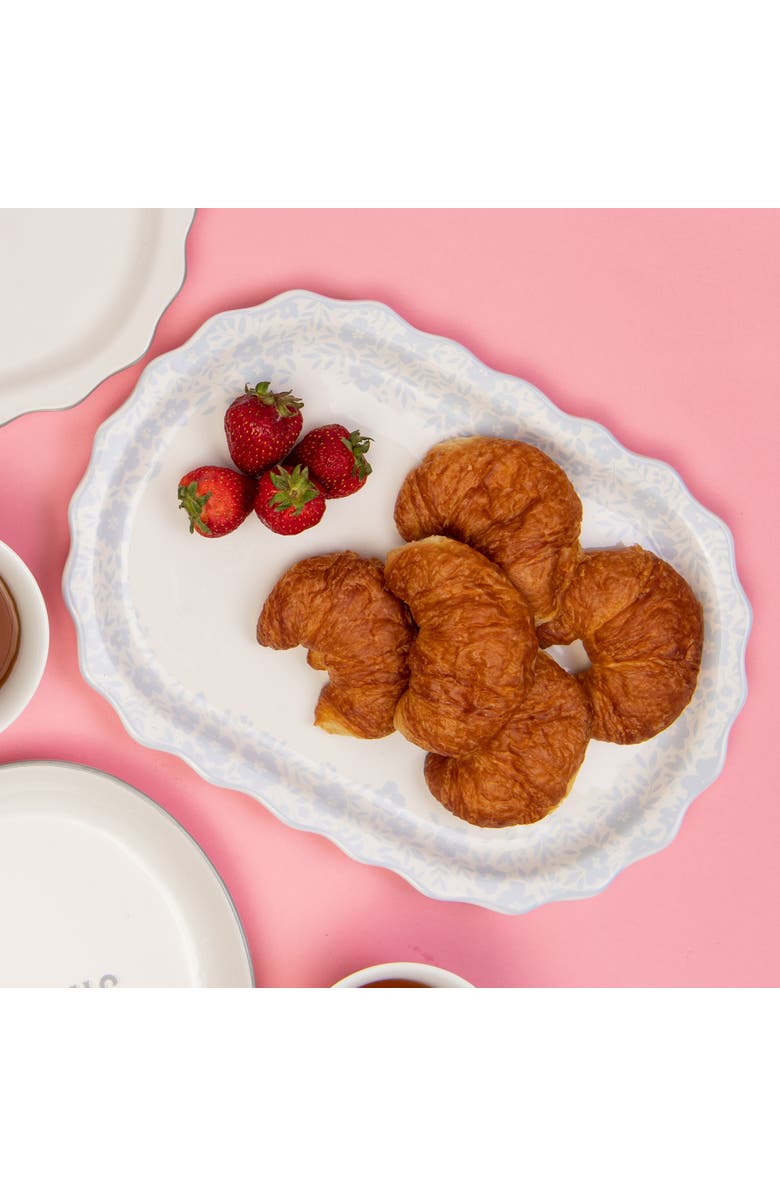 Totalee Gift Regency Floral Platter Ceramic White, Alternate, color, White