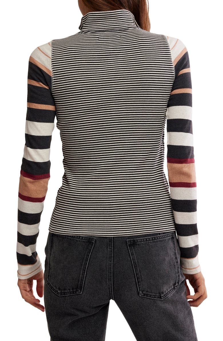 Free People Avery Half Zip Top, Alternate, color, Black Combo