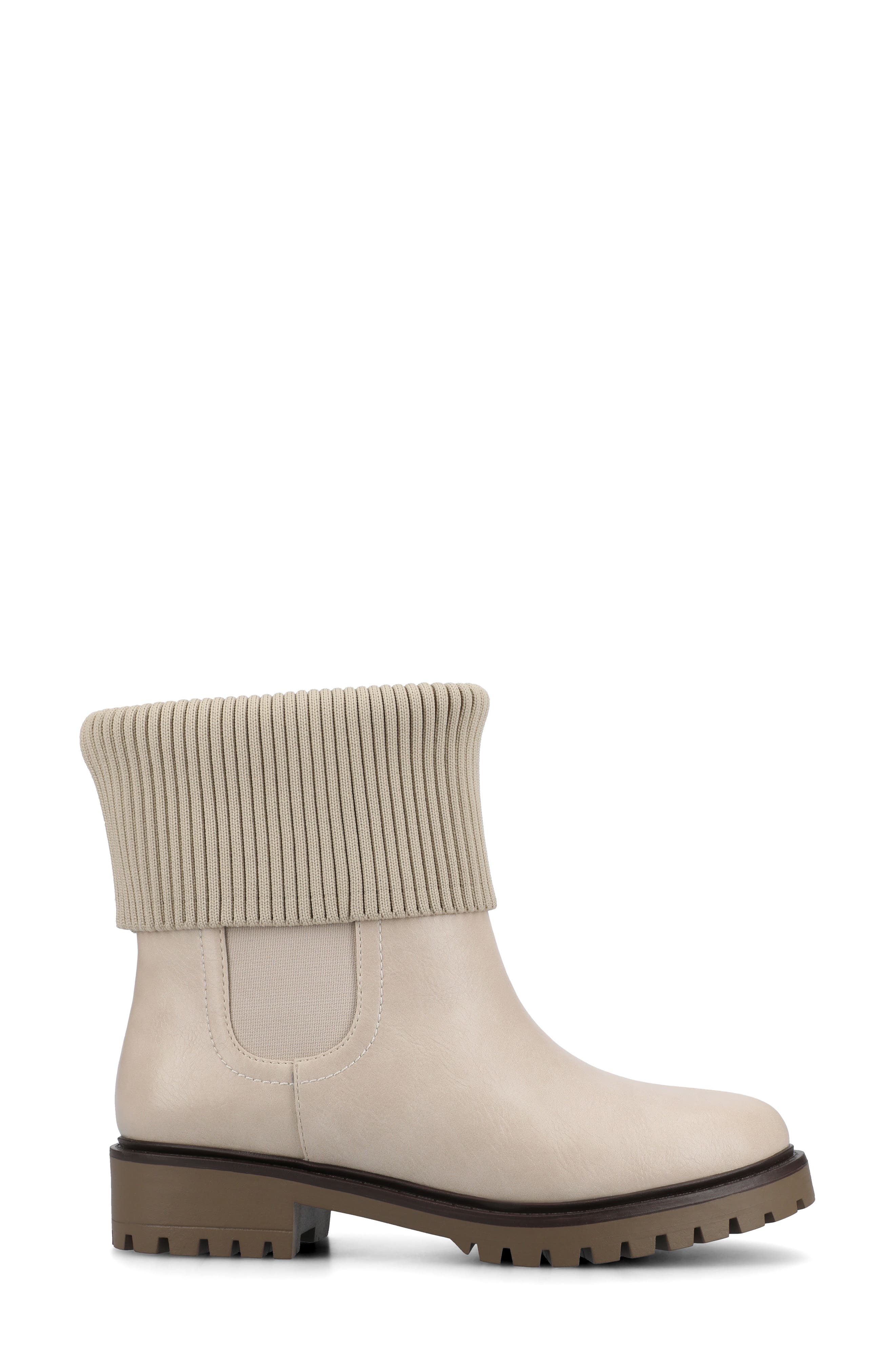 Isabeau Knit Collar Chelsea Boot - Wide Width Available, Alternate, color, BONE