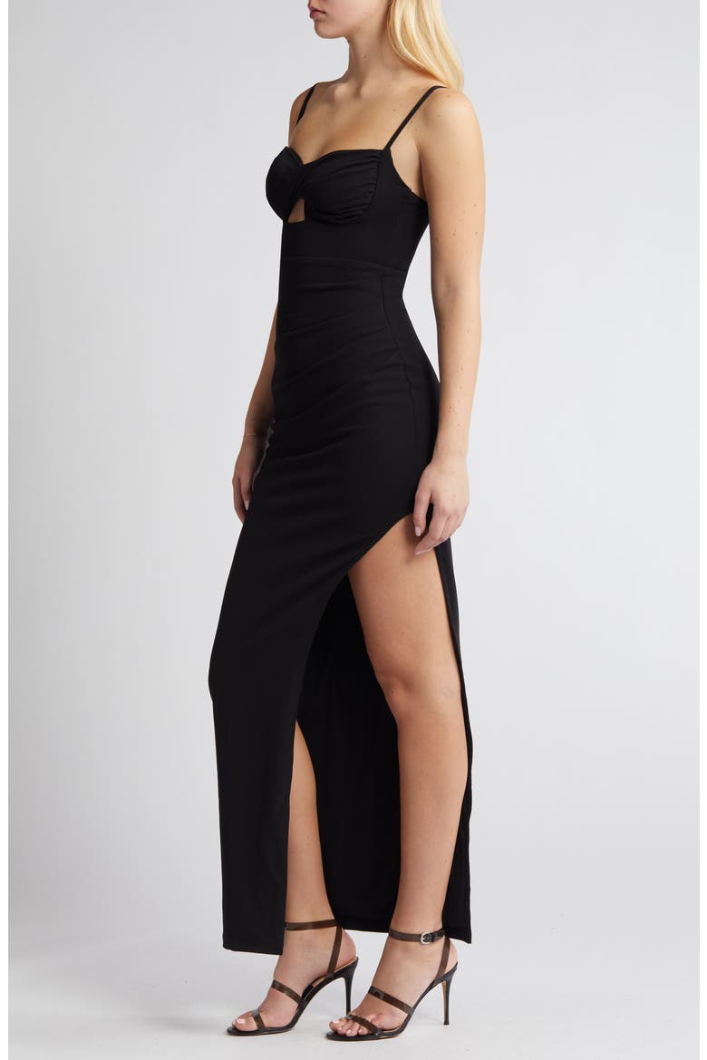 Twist Body-Con Cocktail Dress, Alternate, color, BLACK