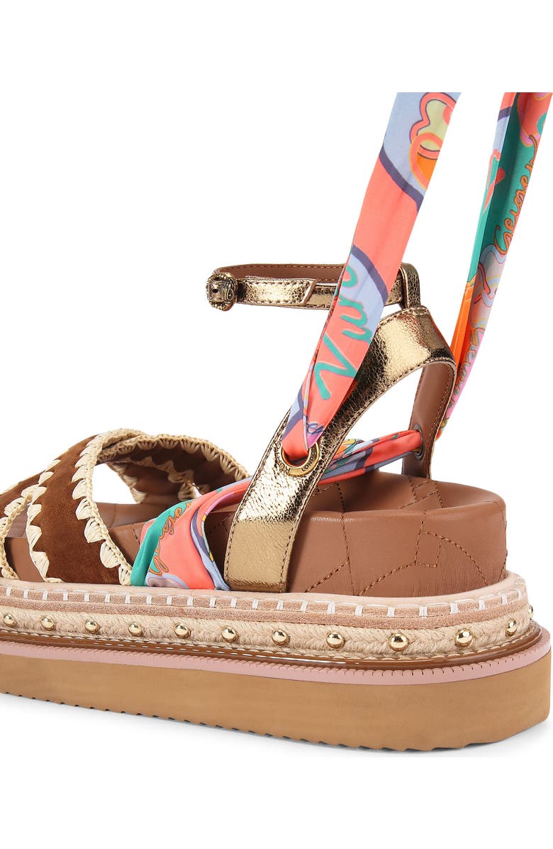 Kurt Geiger London Orson Cross Scarf Sandal, Alternate, color, Brown