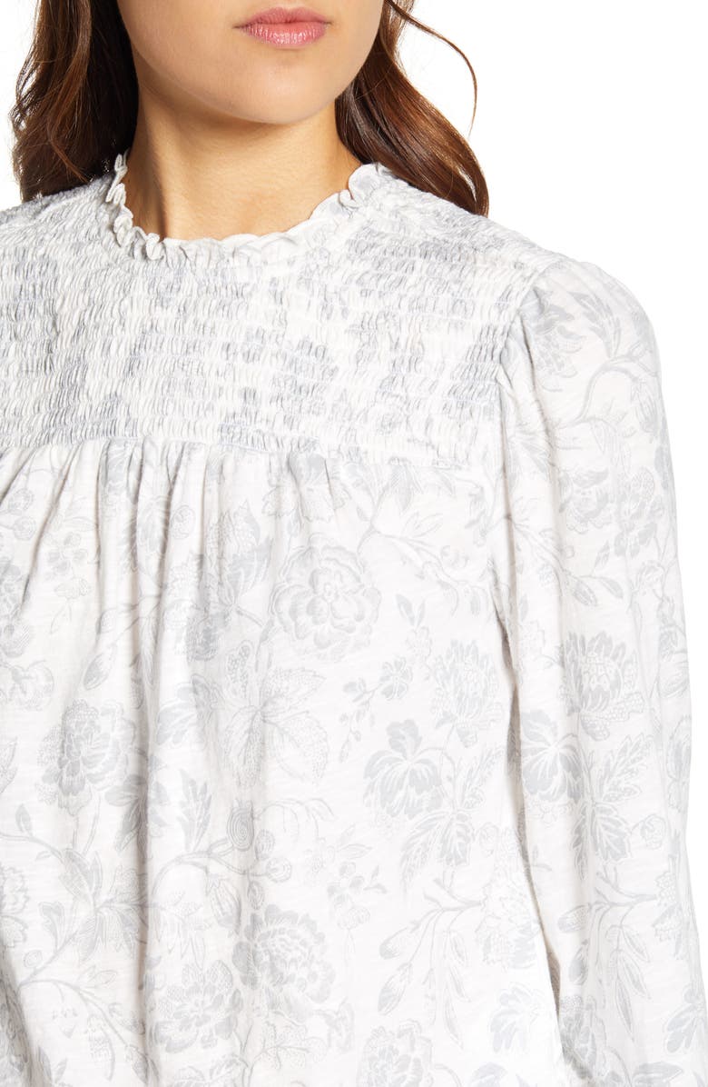 Lucky Brand Smocked Yoke Blouse, Alternate, color, 