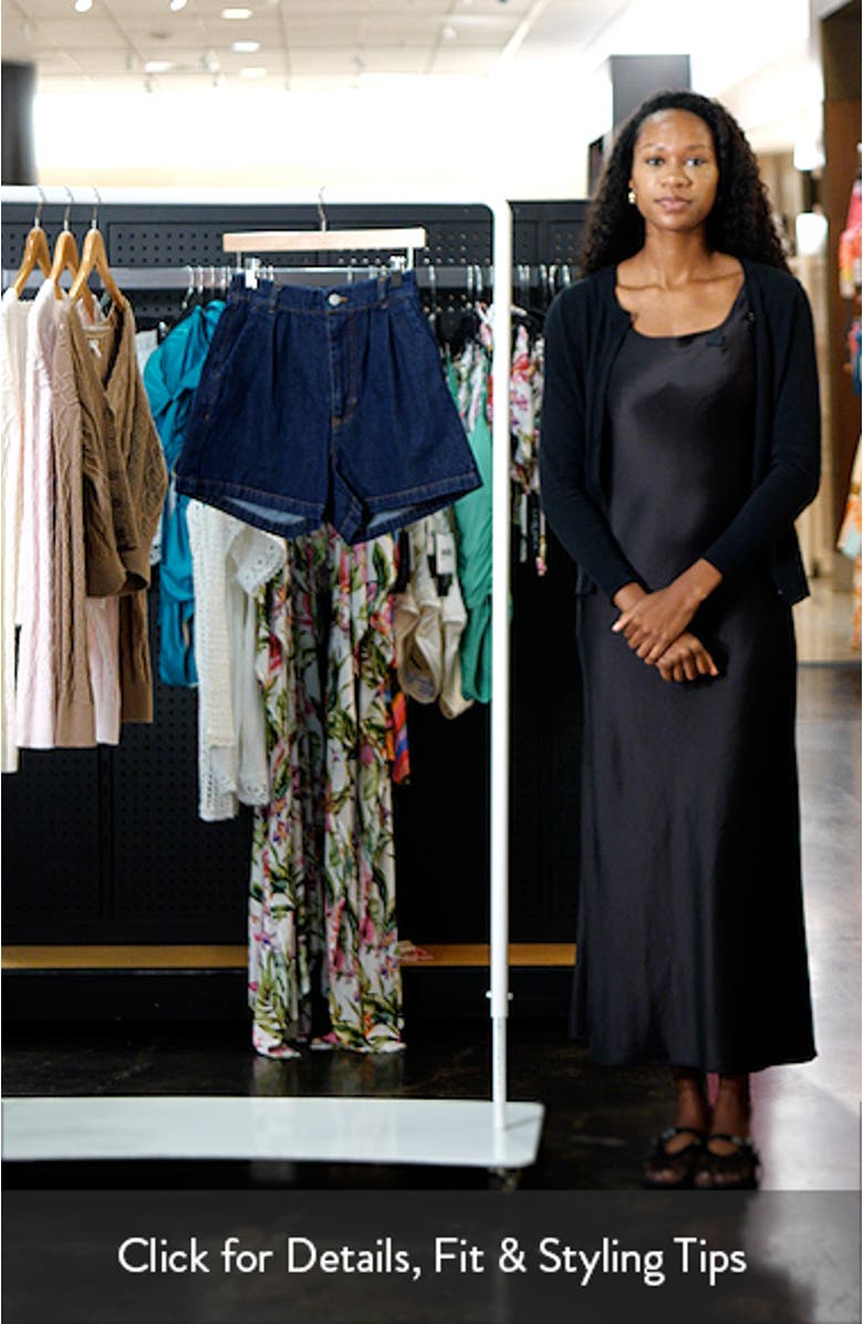 Nylah Pleated Denim Shorts, sales video thumbnail