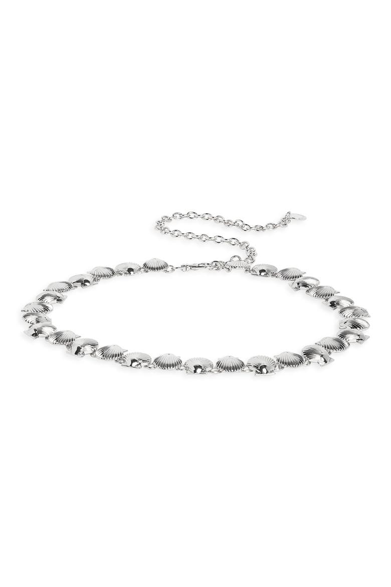 Seashell Chain Belt, Main, color, SILVER