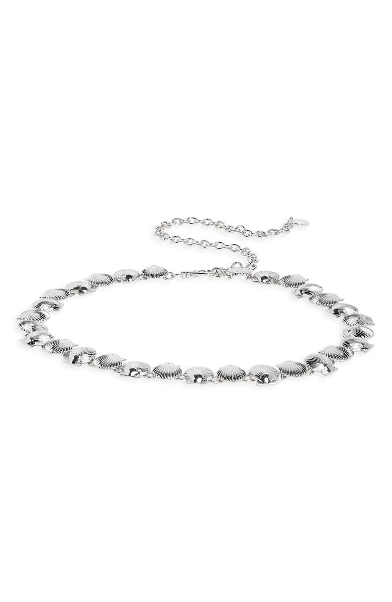 BCBGeneration Seashell Chain Belt, Main, color, Silver