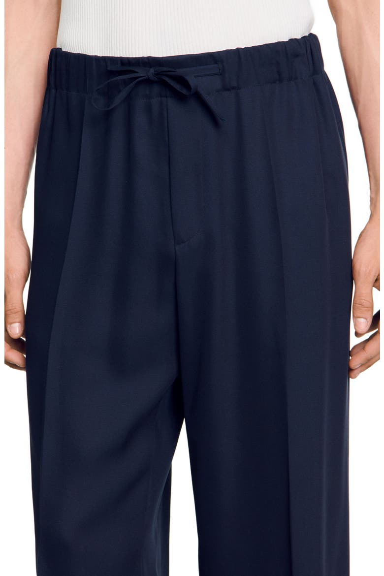 Elasticated wide-leg trousers, Alternate, color, Midnight blue