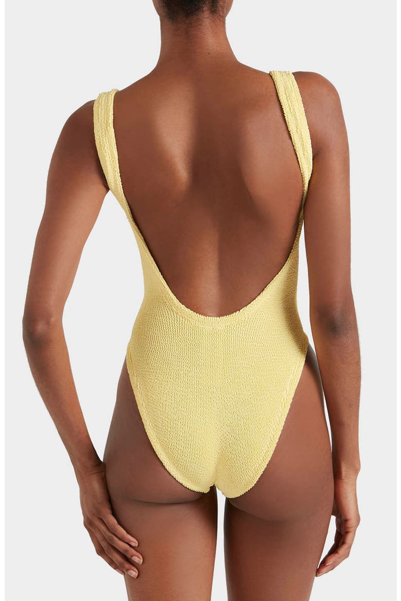 Square Neck One-Piece Swimsuit, Alternate, color, BUTTER