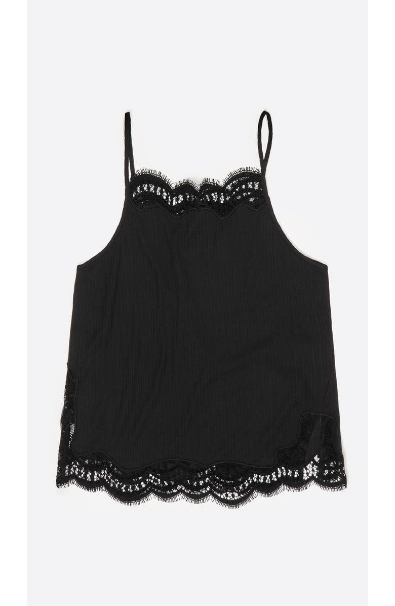 Bimba y Lola Lace Vest Top, Alternate, color, Black