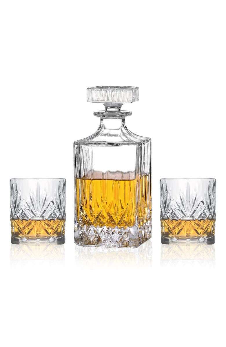 Silver One International 3-Piece Whiskey Decanter Set, Alternate, color,