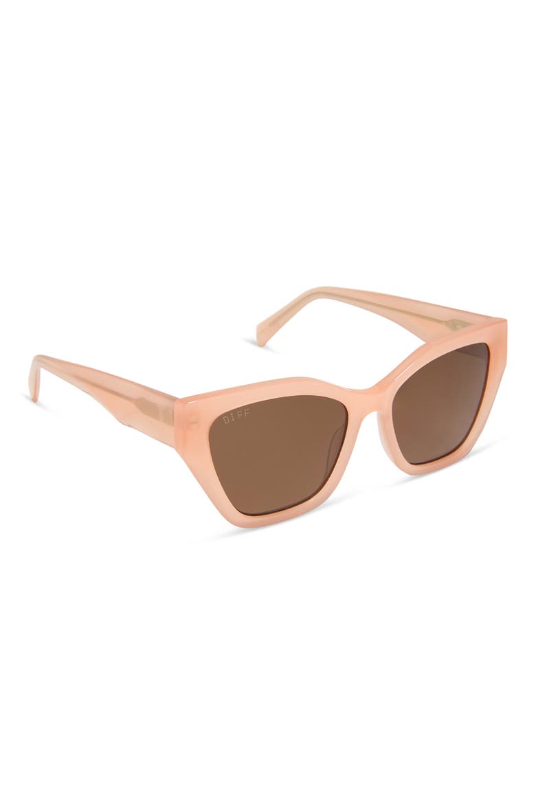 Evie 54mm Polarized Sunglasses, Alternate, color, PEACH / BROWN