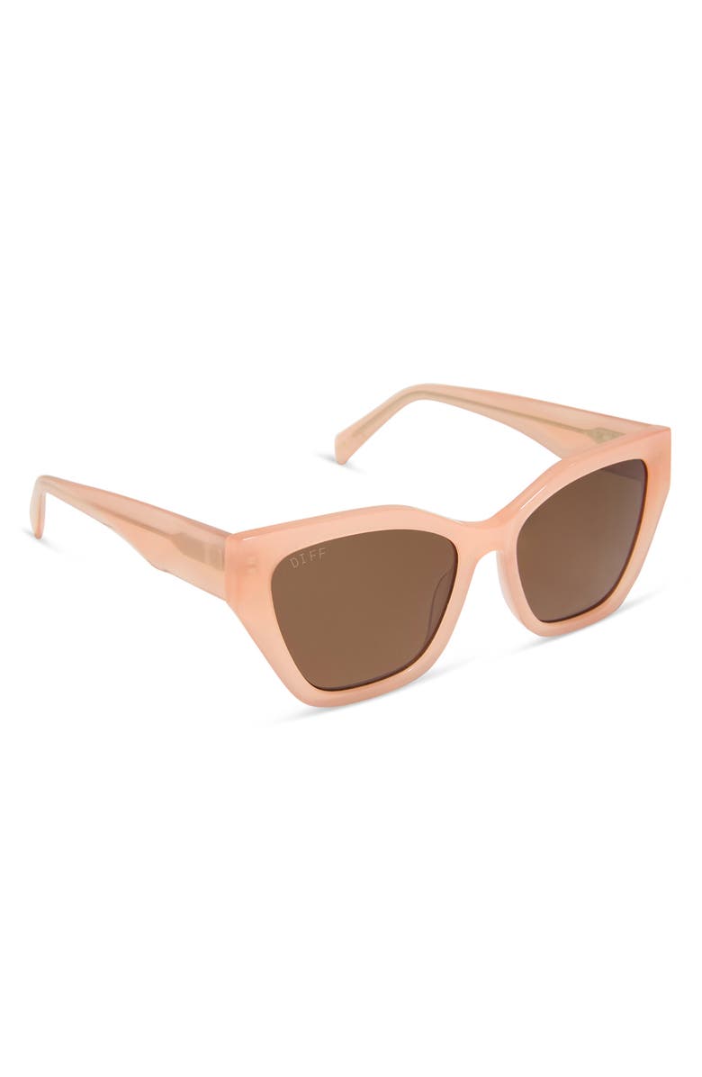 DIFF Evie 54mm Polarized Sunglasses, Alternate, color, Peach / Brown