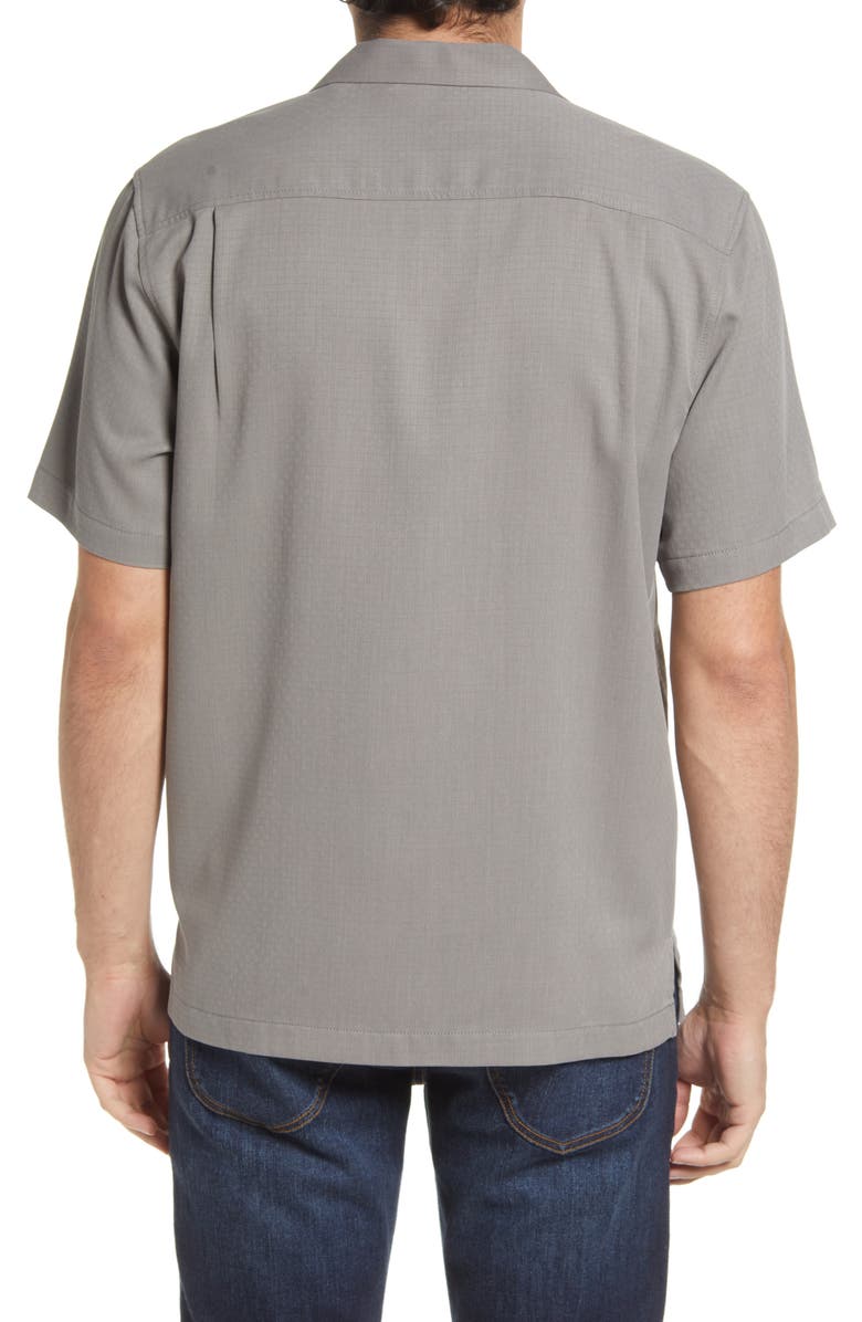 Tommy Bahama Coastal Breeze Silk Blend Button-Up Shirt, Alternate, color, Shadow