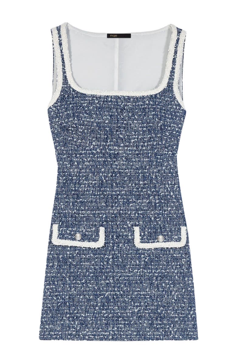maje Short tweed dress, Alternate, color, Blue
