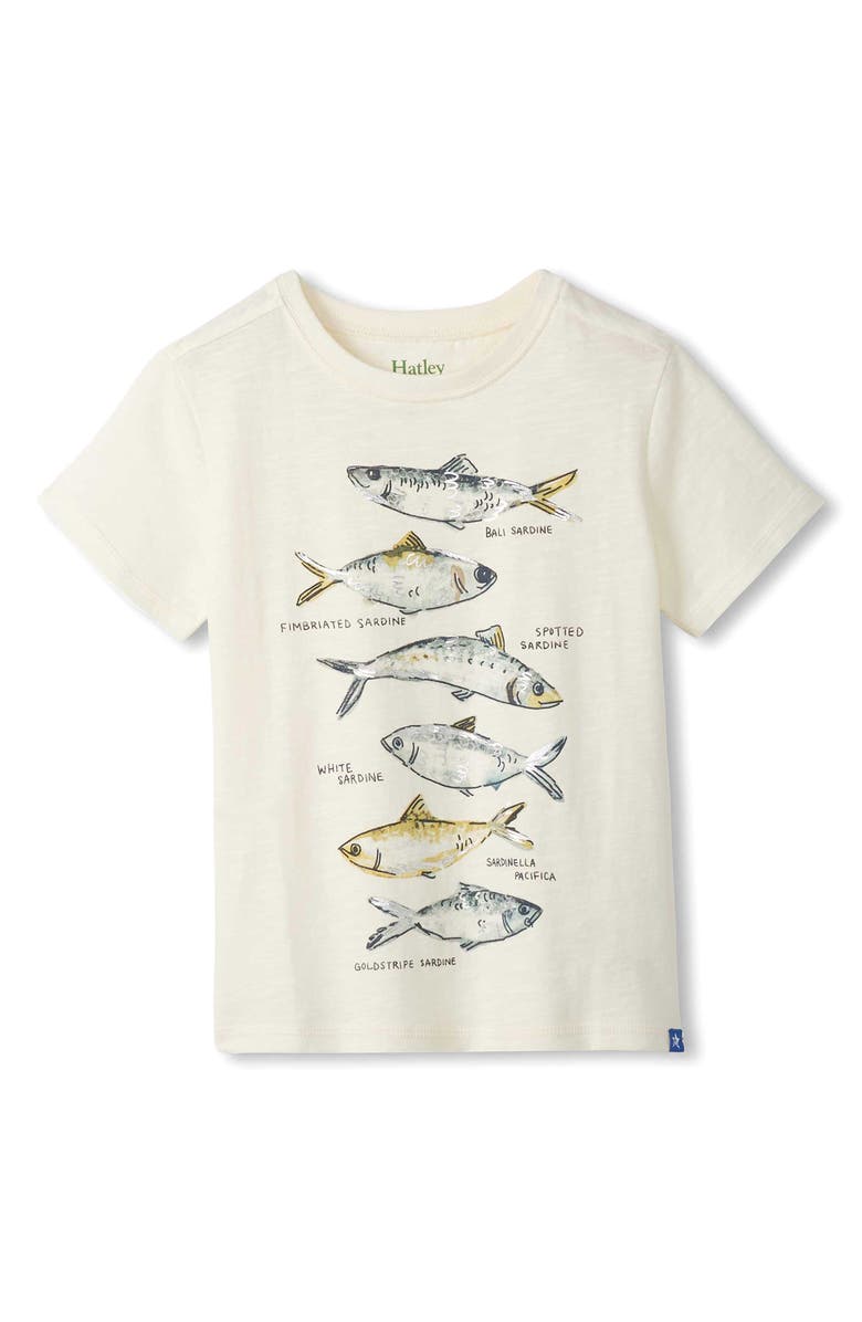 Hatley Kids' Fish Types Graphic T-Shirt, Main, color, Natural