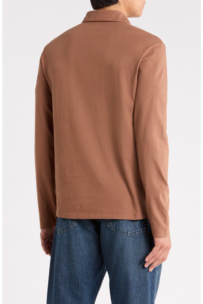 Cotton Long Sleeve Polo, Alternate, color, BARK
