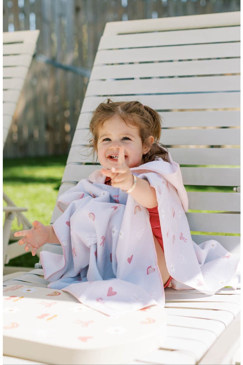 Quick Dry Hooded Beach Poncho Towel, Alternate, color, Bows & Bloom