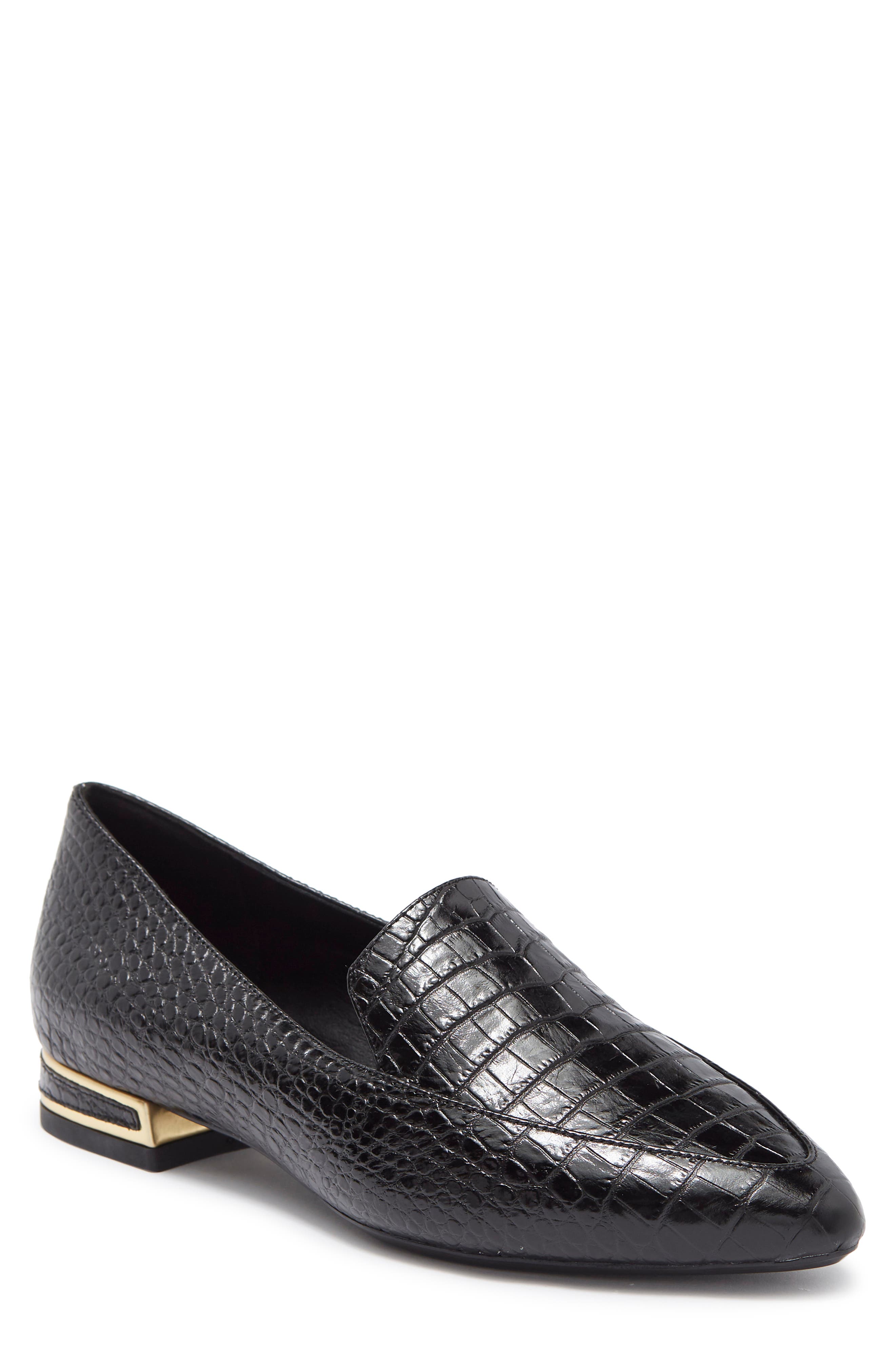 Aquatalia Perci Croc Embossed Leather Loafer, Main, color, 