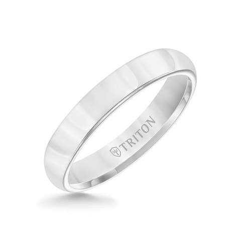 4MM Tungsten Carbide Ring with Bright Finish and Flat Edge