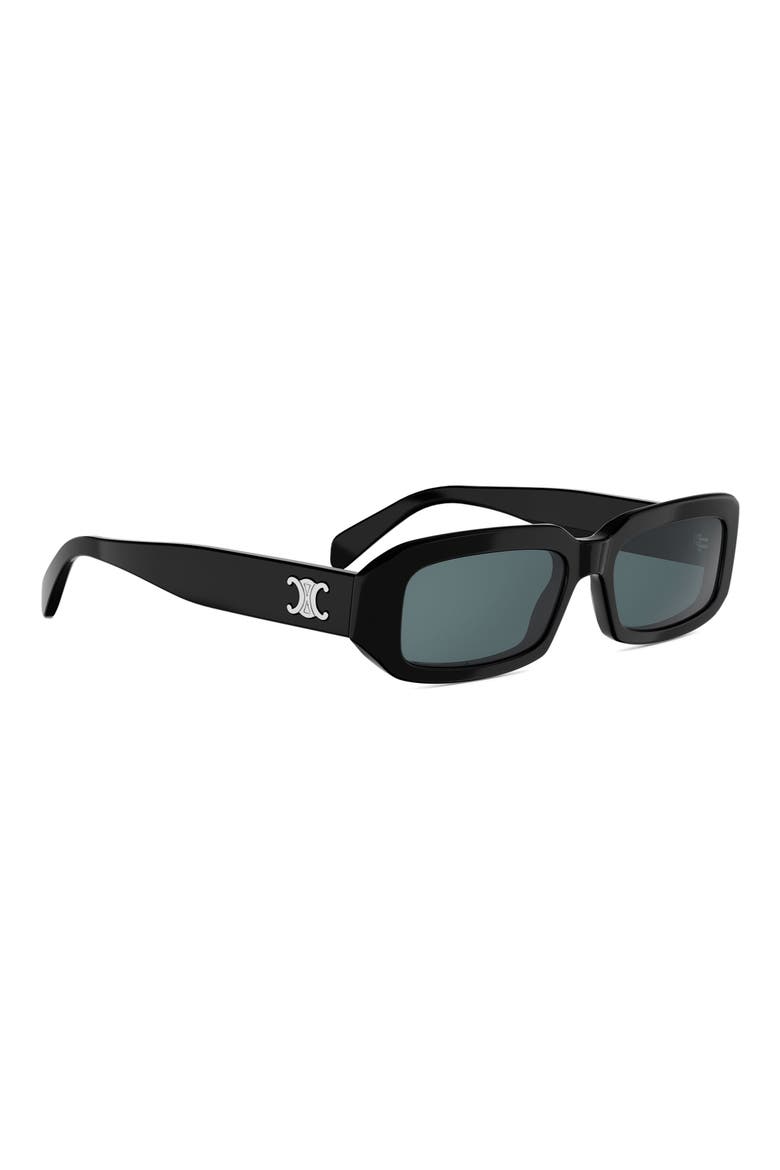 Triomphe 54mm Rectangular Sunglasses, Alternate, color, SHINY BLACK / BLUE