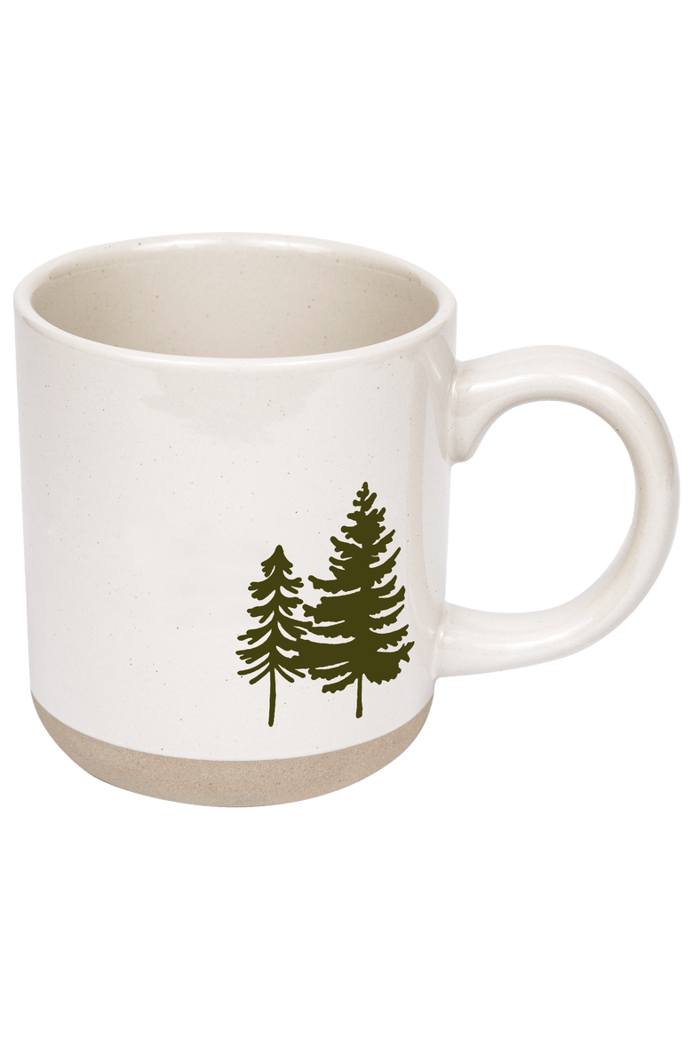 Trees 14 oz Stoneware Coffee Mug, Main, color, Green Trees