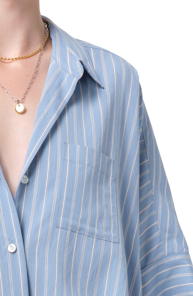 Citizens of Humanity Claire Stripe Origami Button-Up Shirt, Alternate, color, Capri Stripe