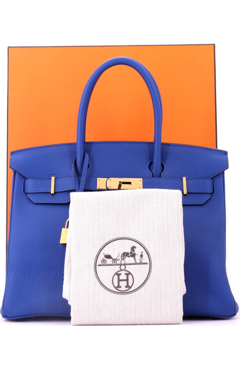Pre-Owned Hermes Birkin Handbag Blue Togo with Gold Hardware 30, Alternate, color, Bleu France