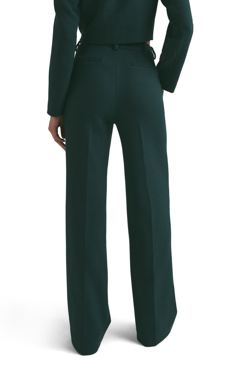 Favorite Daughter The Agnes Pleated High Waist Houndstooth Pants, Alternate, color, Juniper Houndstooth