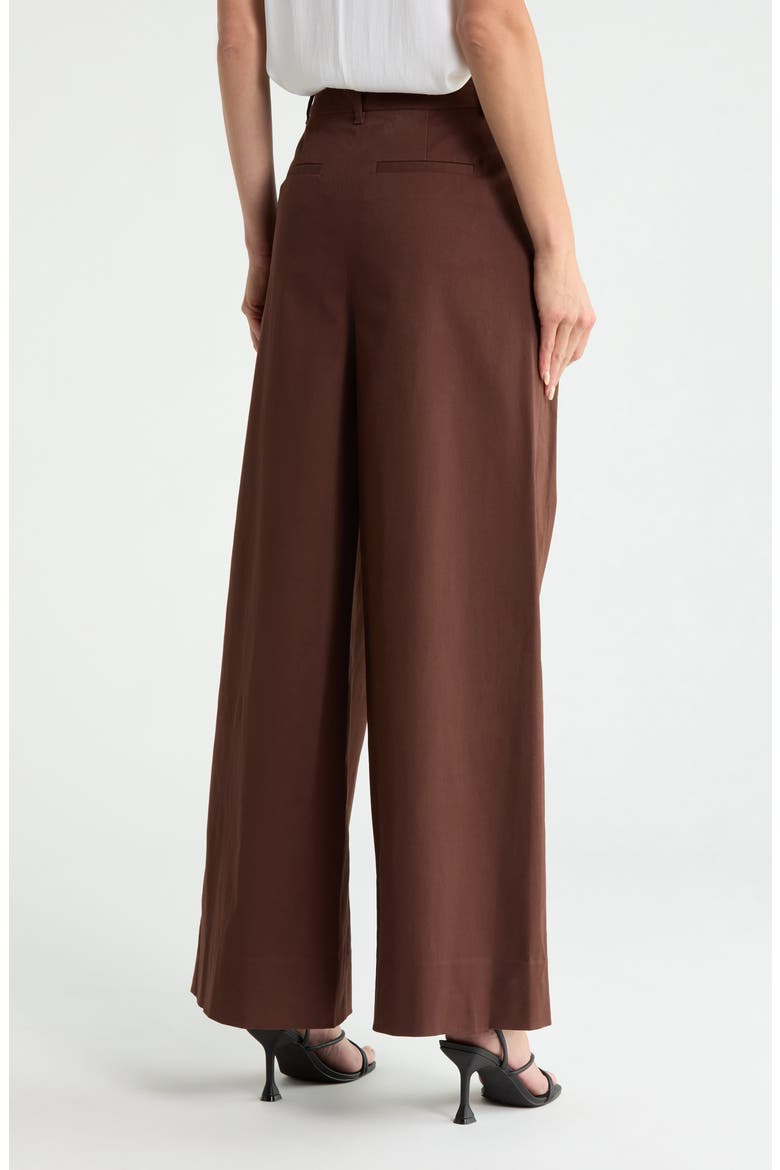 Juliana Wide Leg Pleated Pants, Alternate, color, COFFEE