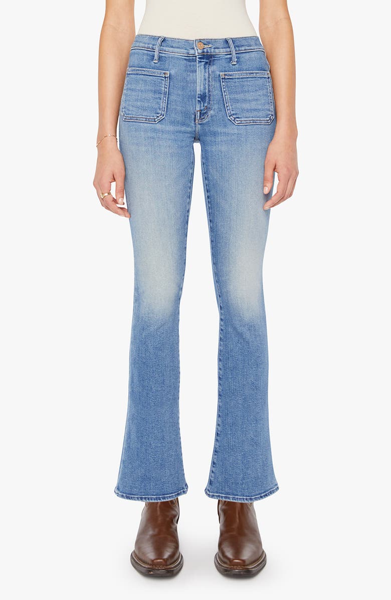 MOTHER The Weekend Patch Pocket Flare Leg Jeans, Main, color, Poppin Wheelies